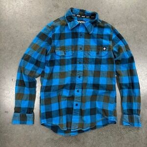 Nomis blue & black checkered double pocket flannel shirt Sz Med